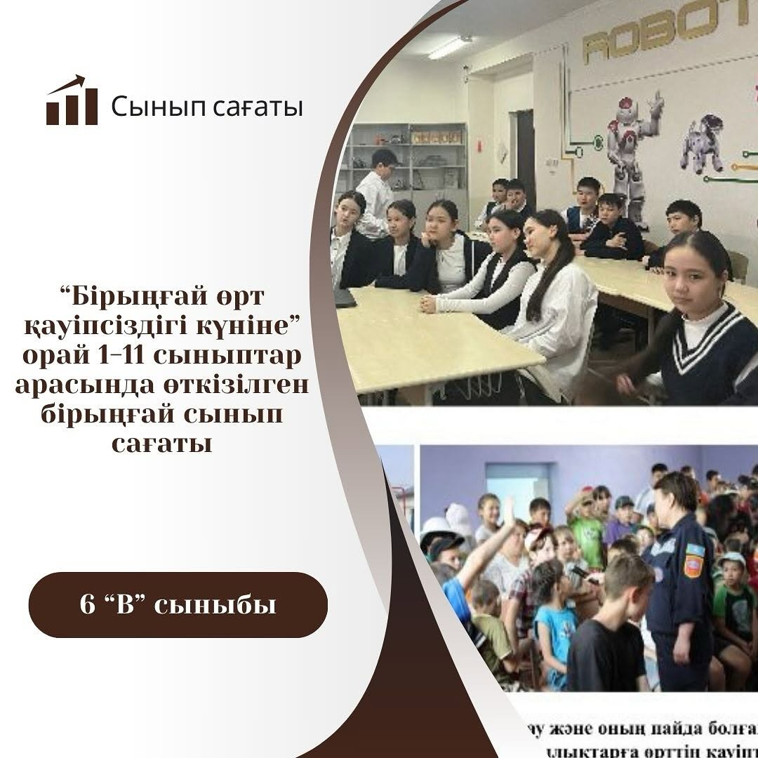 4.02.2025ж 6В сыныбында “Өрт қауіпсіздігі” тақырыбында тәрбие сағаты өтті.
