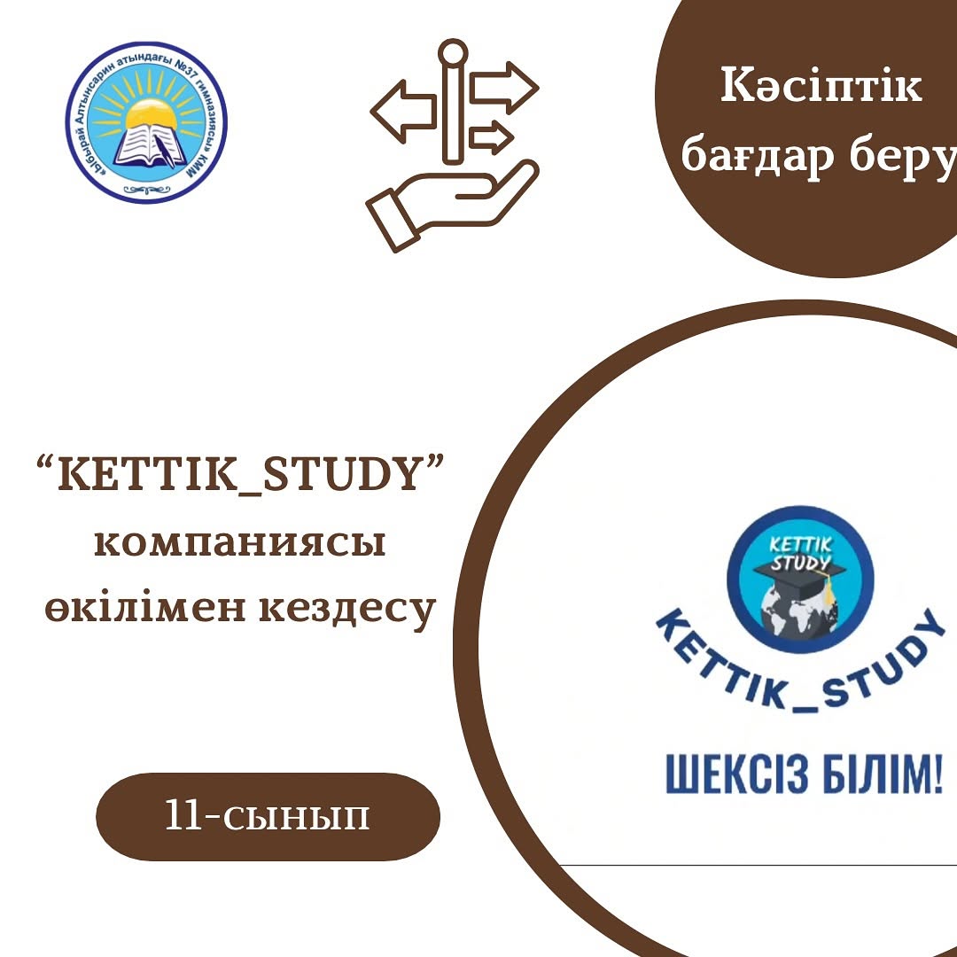 2025 жылдың 13 наурыз күні гимназиямызда “Kettik_study” компаниясының өкілдерімен шетелдік ЖОО-ға түсу жолдары туралы кәсіптік бағыт-бағдар беру мақсатында кездесу өткізілді.