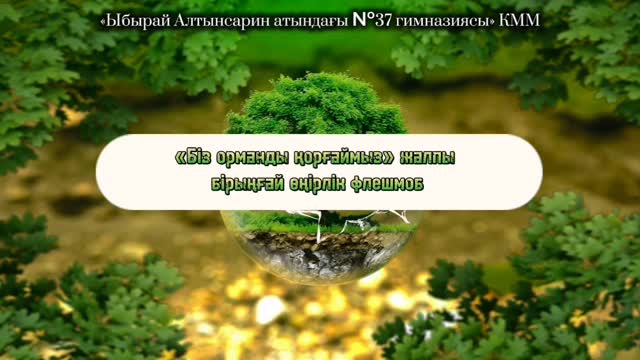 Семей қаласы «Ыбырай Алтынсарин атындағы №37 гимназиясы» КММ оқушыларымен «Жасыл мектеп» бағыты аясында «Eko-Bolashak» акциясы бойынша «Біз орманды қорғаймыз!» атты жалпы бірыңғай өңірлік экологиялық флешмоб өткізілді.